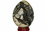 Septarian Dragon Egg Geode - Black Crystals #120941-2